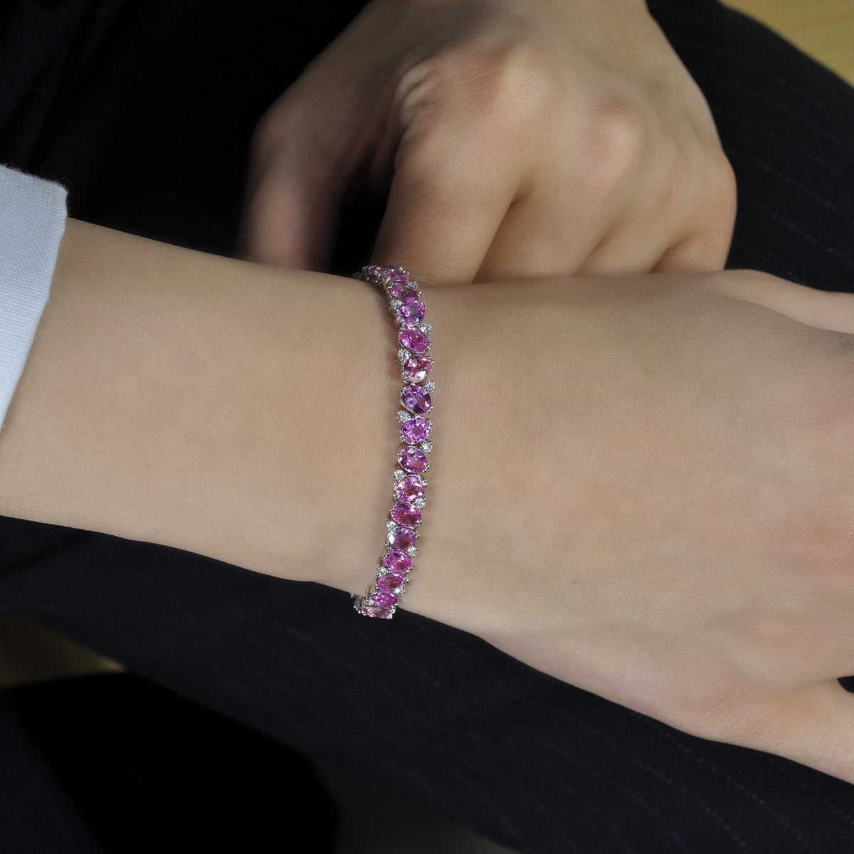 Sakura Pink Sapphire Bracelet - Jewelry - RUCHI New York