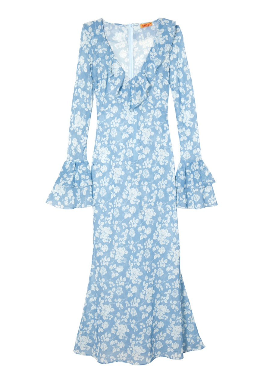 OTM Exclusive: Shellona Dress in Blue Floral