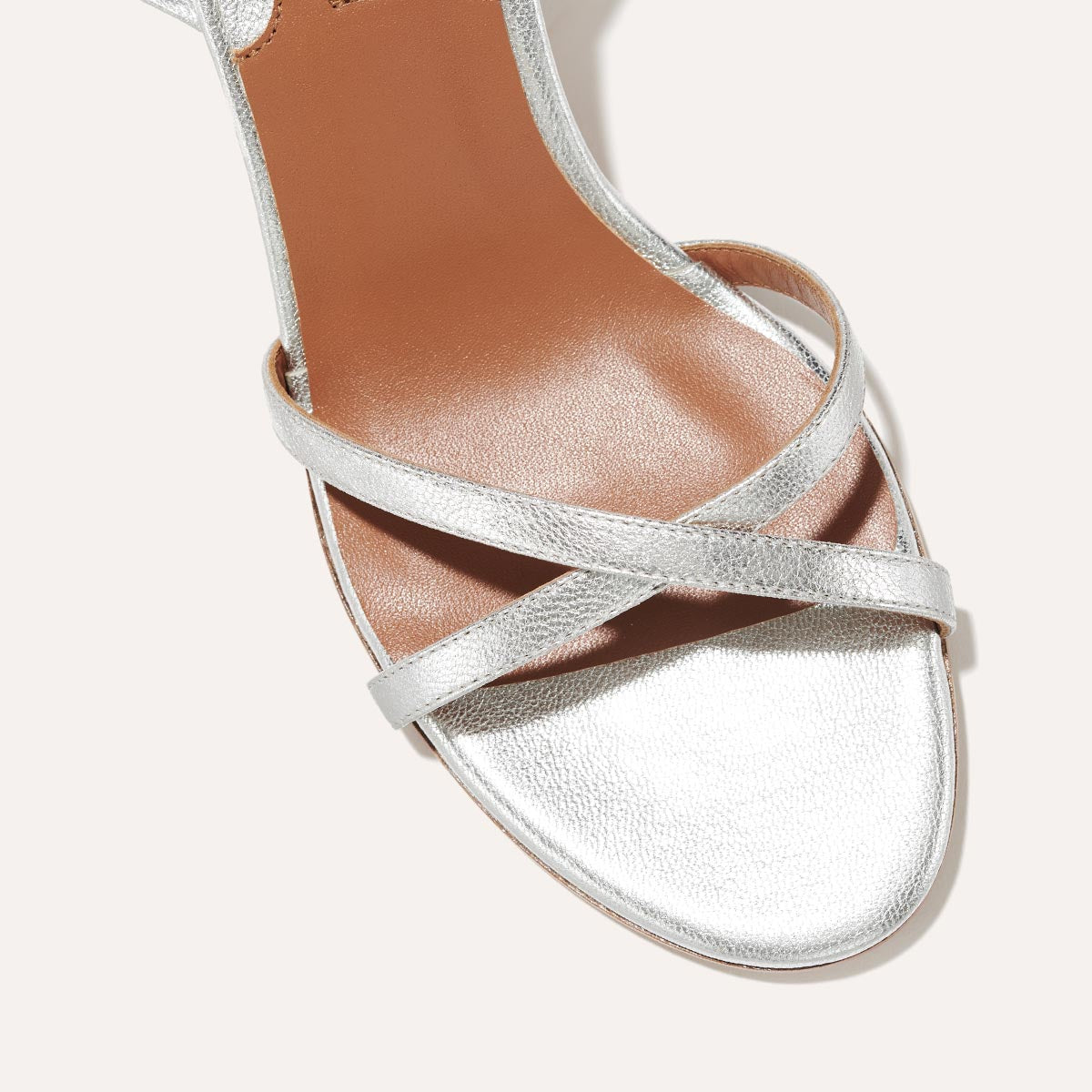 The Soho Sandal in Silver Nappa