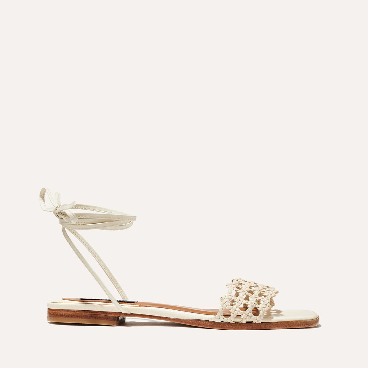 The Soleil Sandal in Ecru Leather