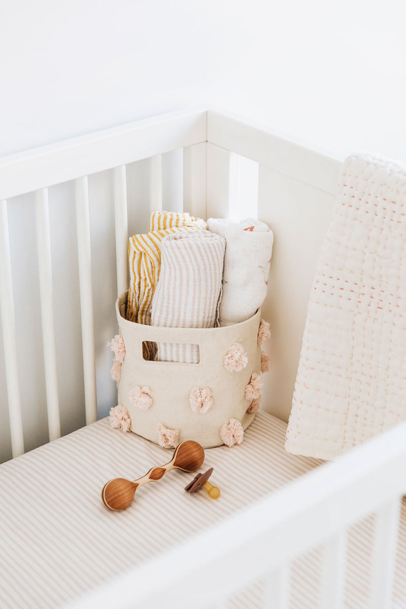 Striped Crib Sheet in Stripes Away Sea