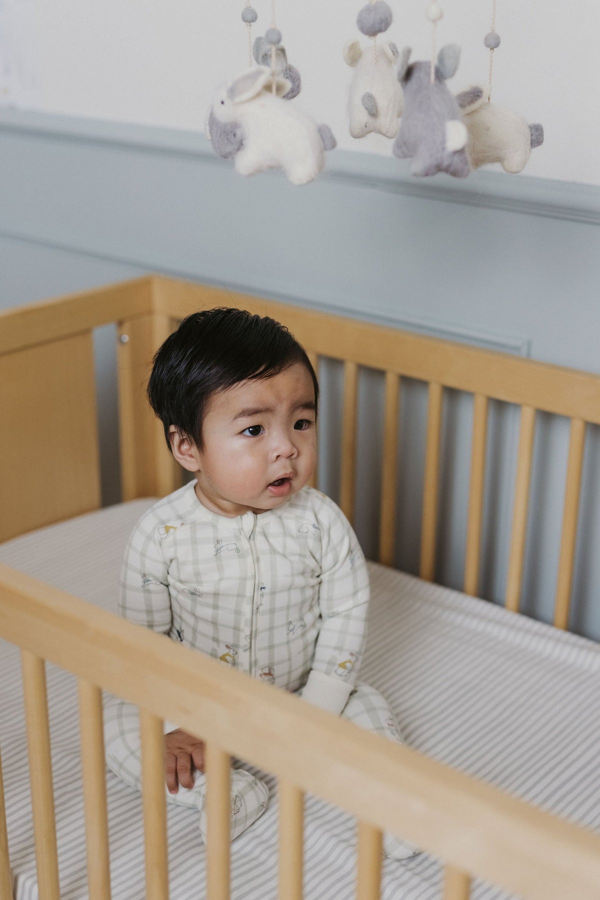 Striped Crib Sheet in Stripes Away Sea