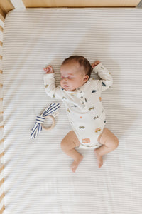 Striped Crib Sheet in Stripes Away Sea