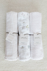 Striped Swaddle in Stripes Away Petal