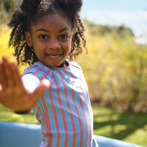 Girls Maritime Stripe Rashguard Set