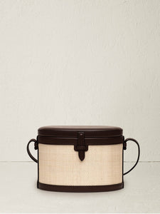 The Round Trunk in Nappa and Woven Fique