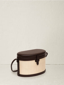 The Round Trunk in Nappa and Woven Fique