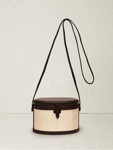 The Round Trunk in Nappa and Woven Fique