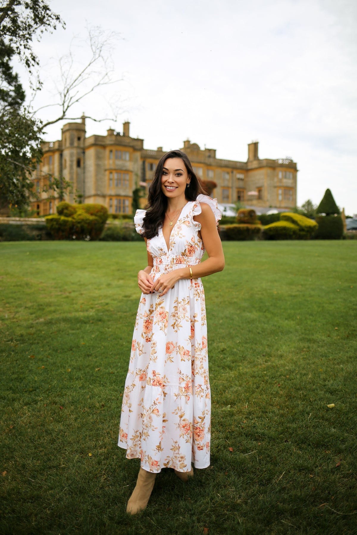 West Village Dress in Peach Floral