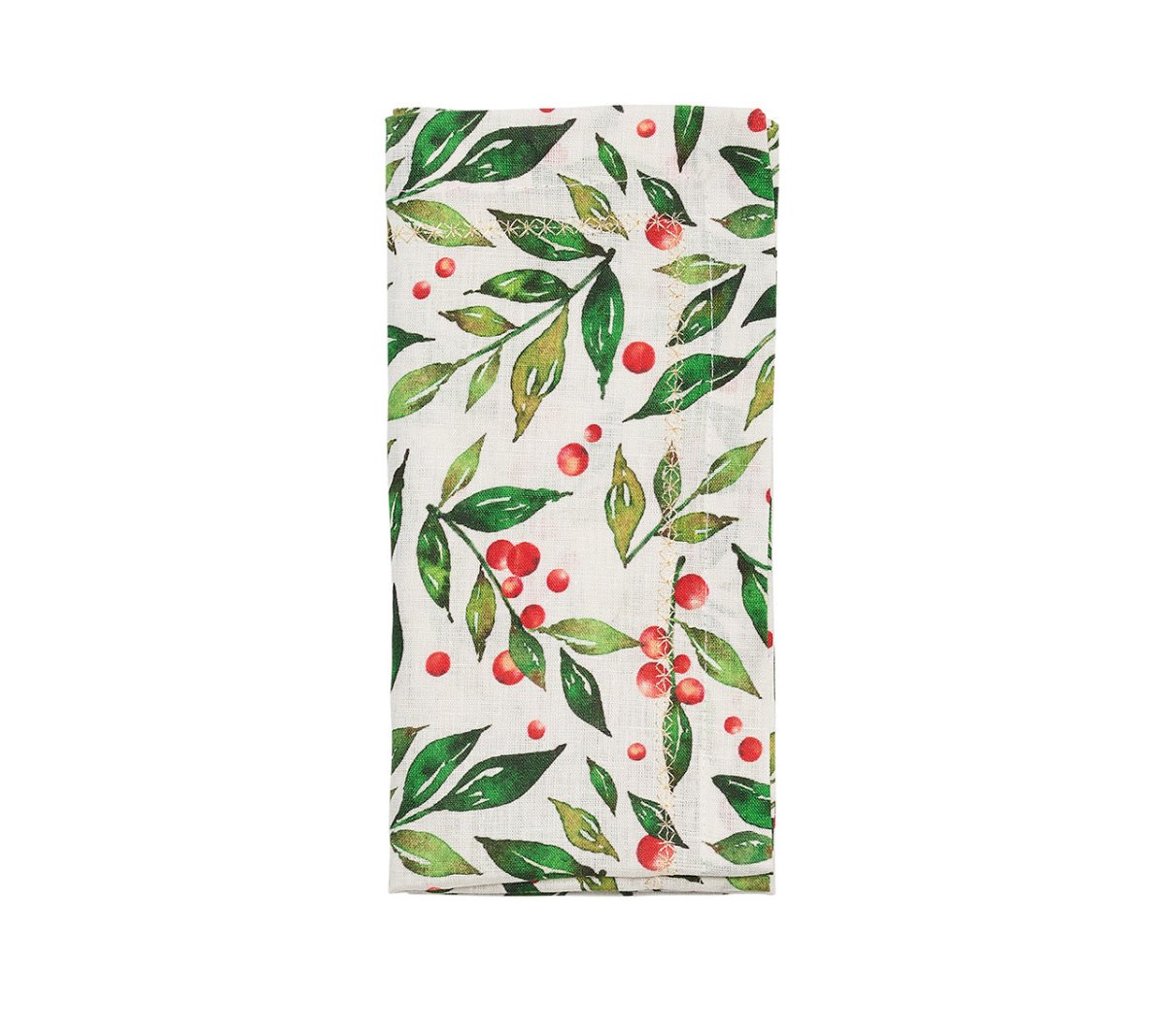 Kim Seybert, Inc.Winter Foliage Napkin in White, Red & Green, Set of 4Napkins