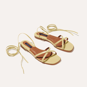 The Wrap Sandal in Pear Nappa