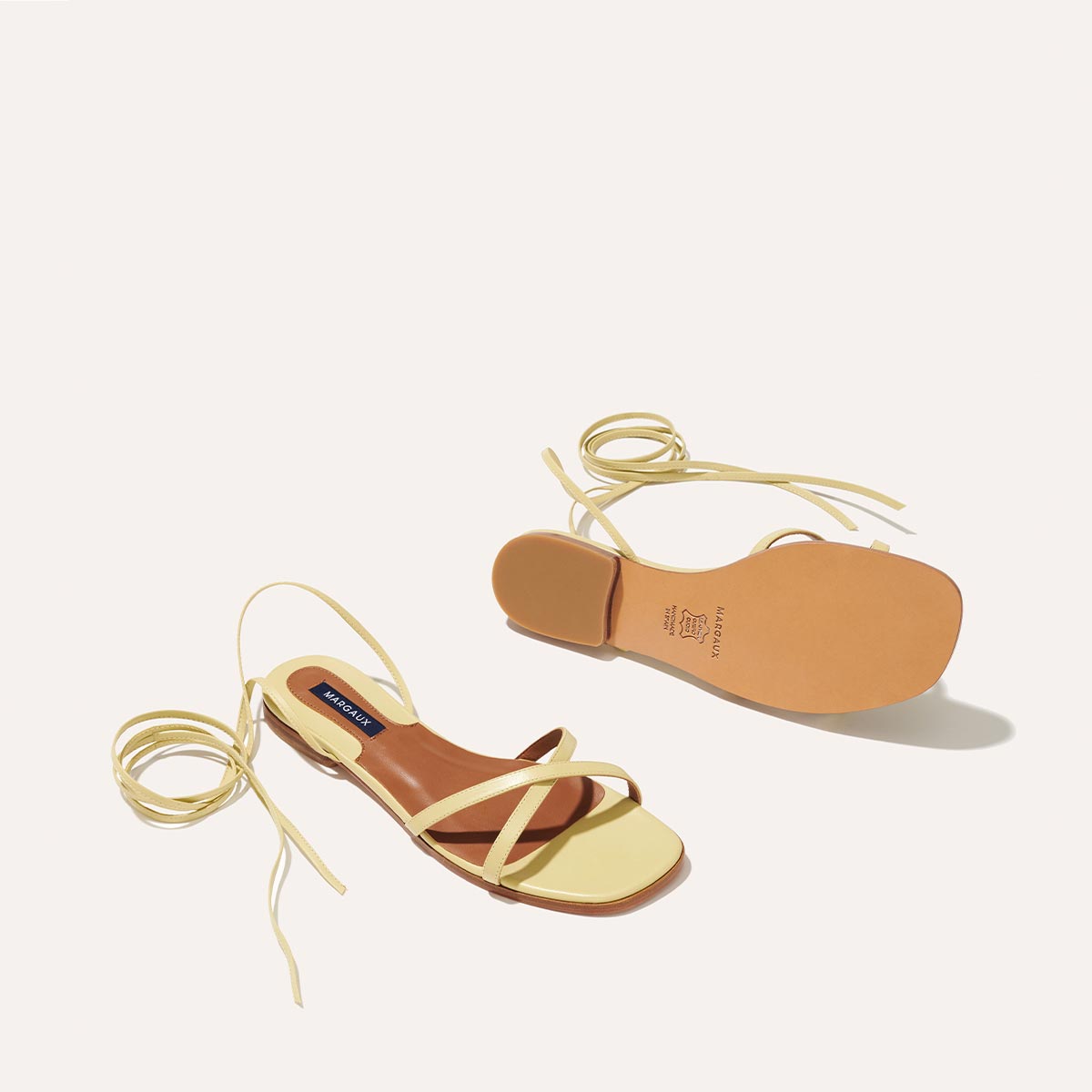 The Wrap Sandal in Pear Nappa