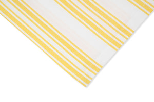 Yellow Stripe Cotton Tablecloth, Set of 2