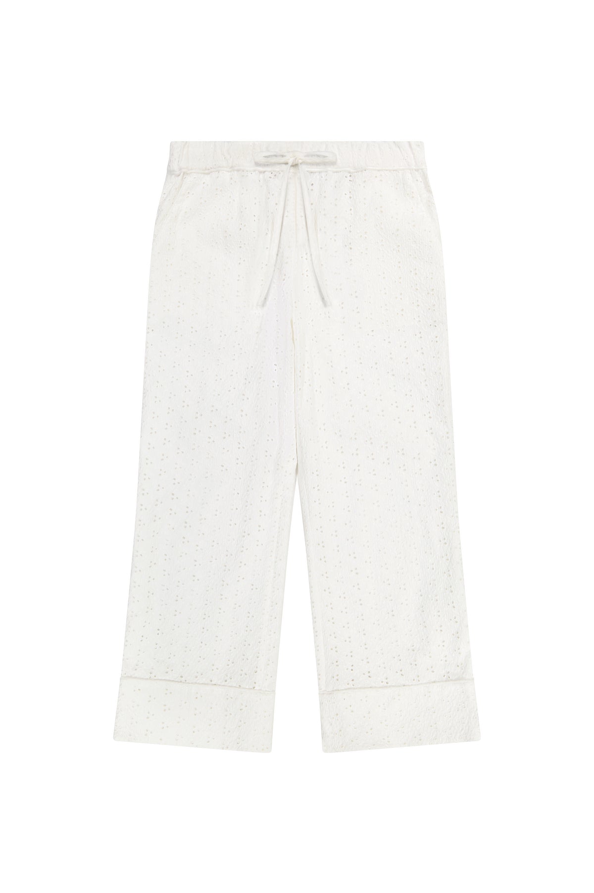 Eyelet Pajama Set in White