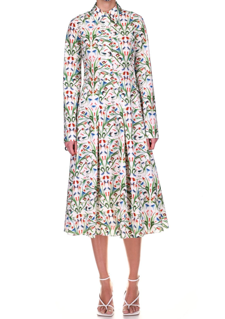 Long Sleeve Shirt Dress in Critter Garden Party Cotton