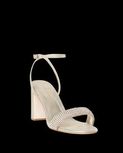 Shay Sandal in Cappuccino Suede Rhinestones