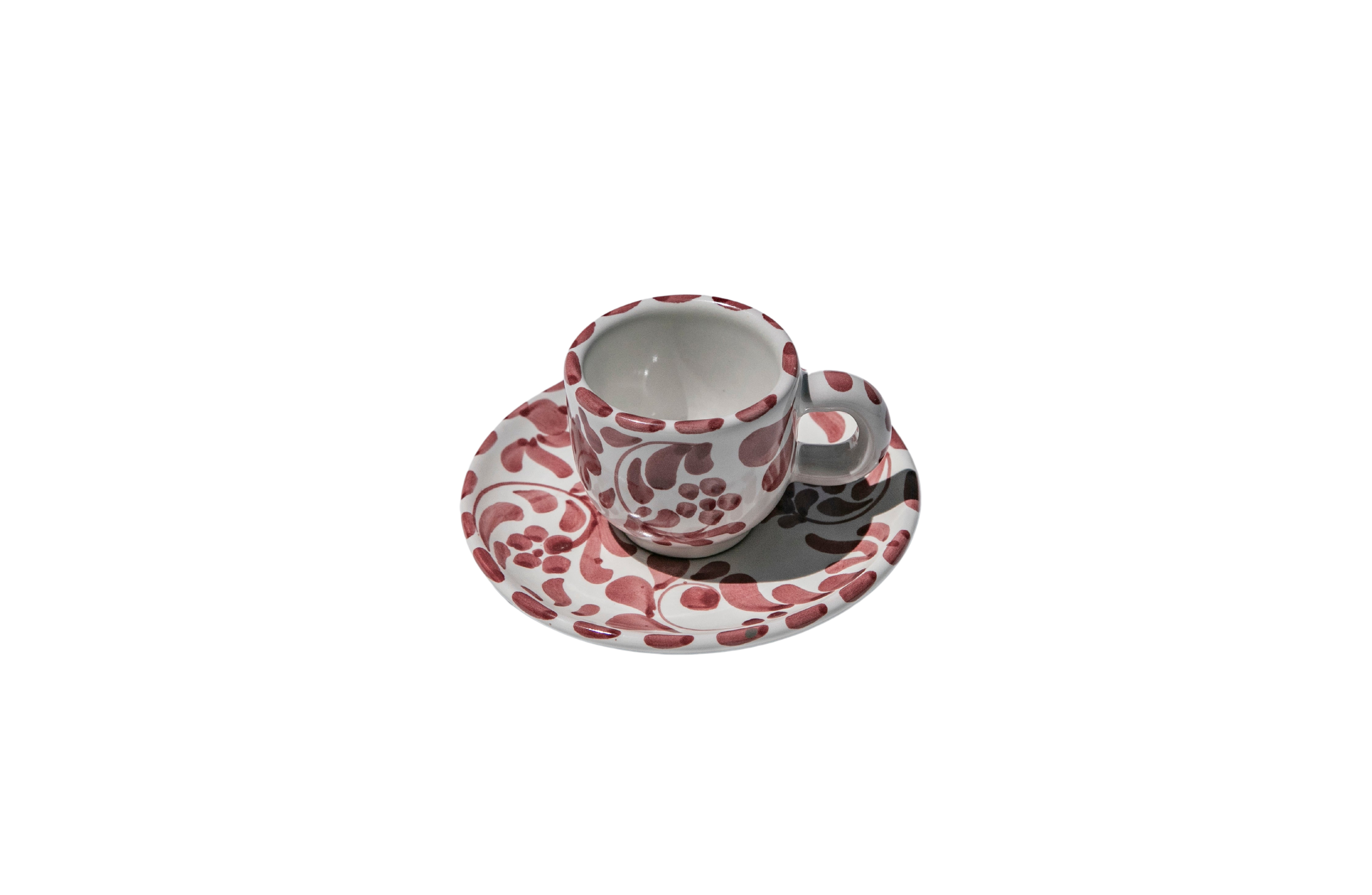 Espresso Cup with Saucer in Vinto Tinto