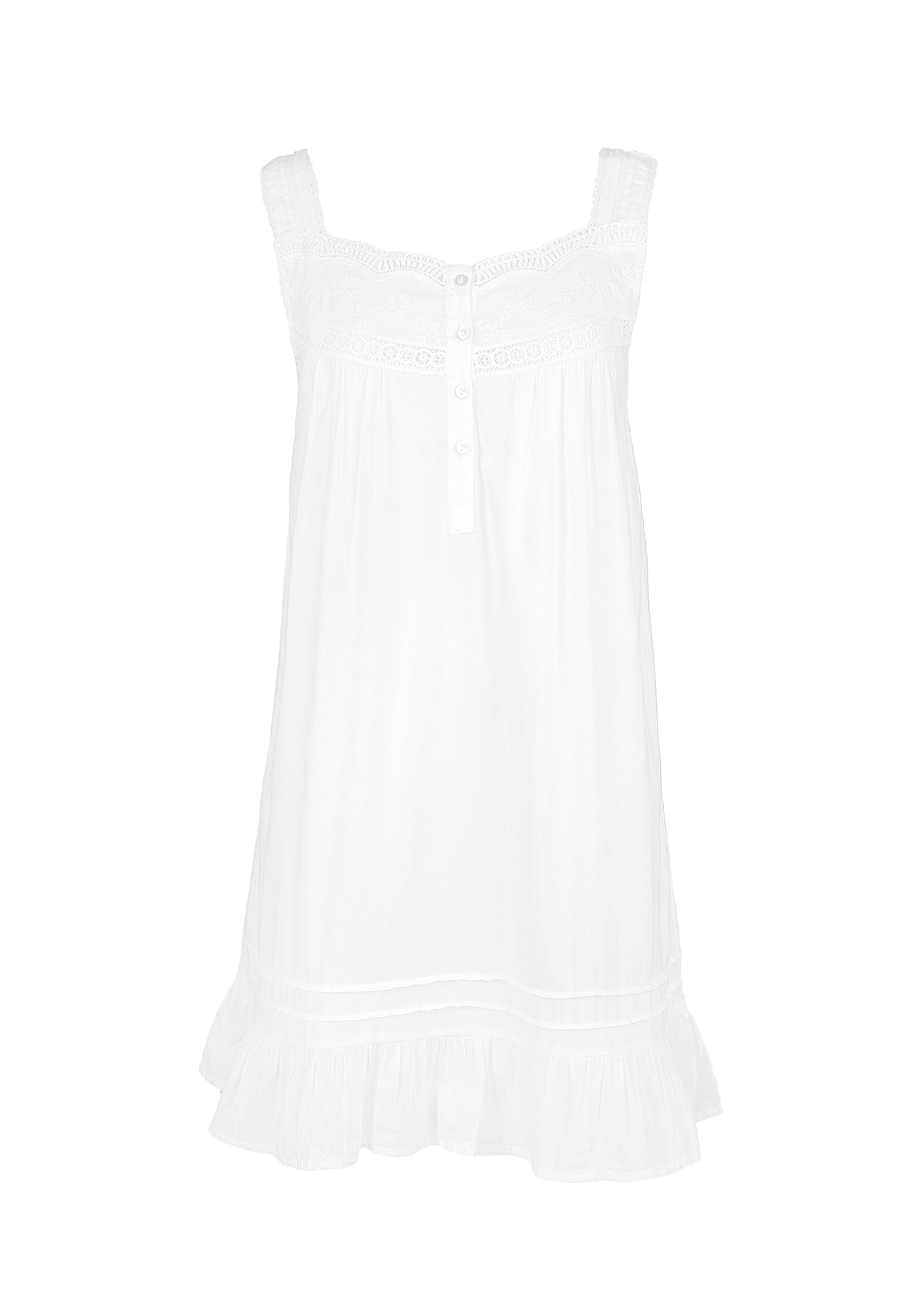 Jennifer White Cotton Nightgown