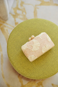 Ami Embroidered Straw Clutch Bag