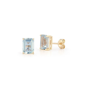 14K Blue Topaz Studs