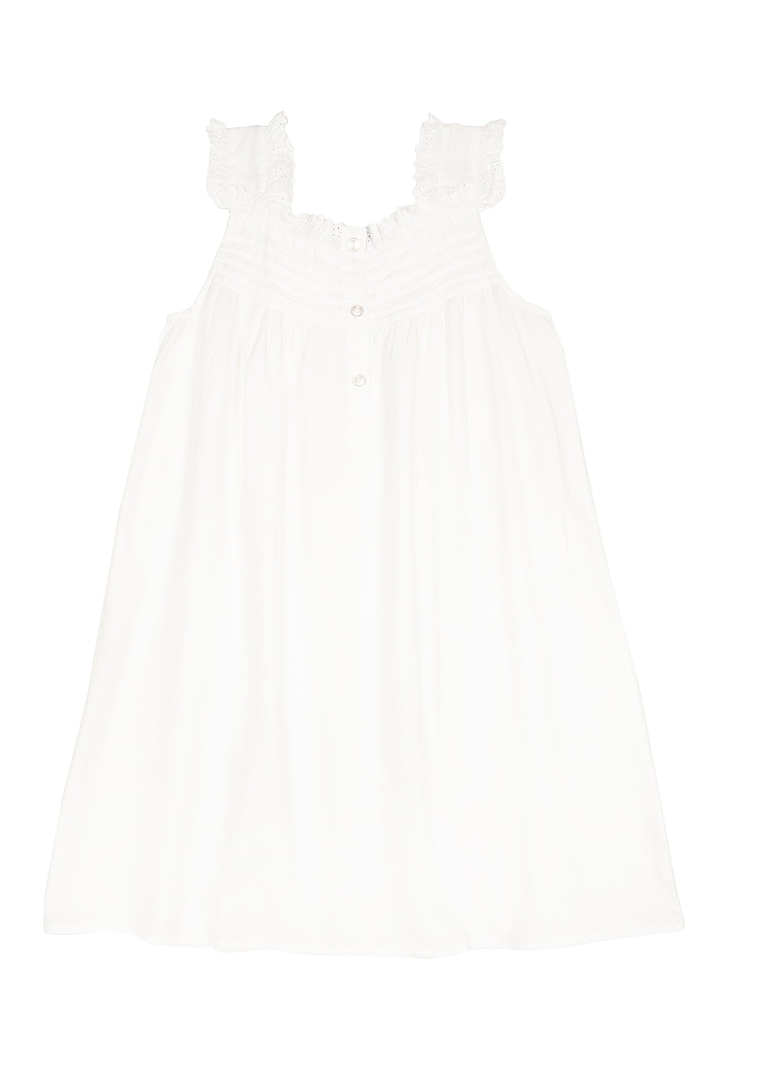 Jessie White Cotton Dress for Girls