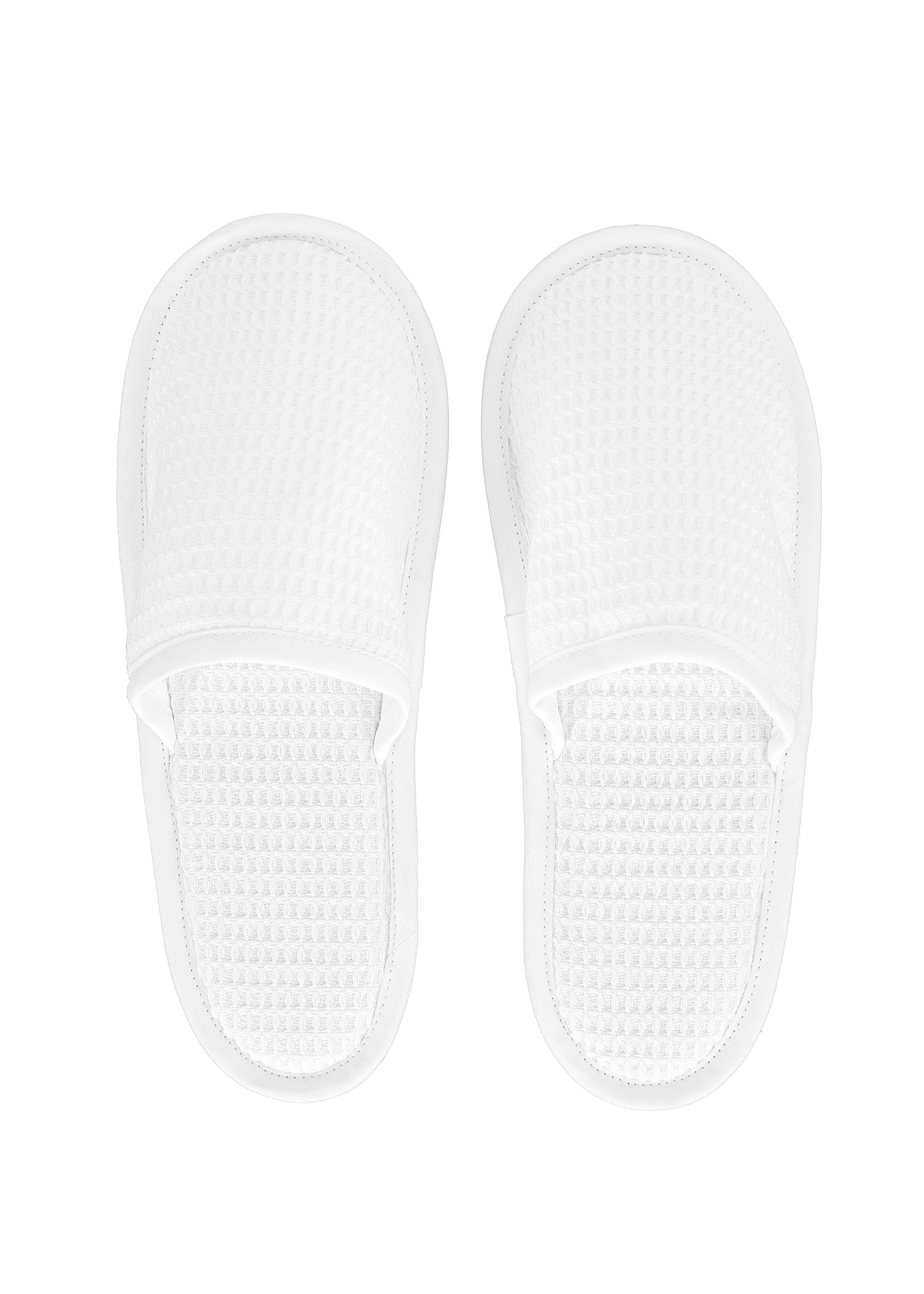 White Waffle Weave Slippers