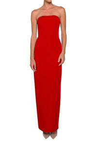 Silk Faille Strapless Column Gown