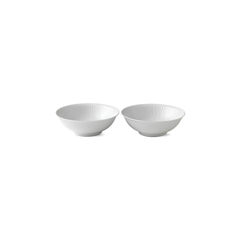 White Fluted Cereal Bowl, Set of 2