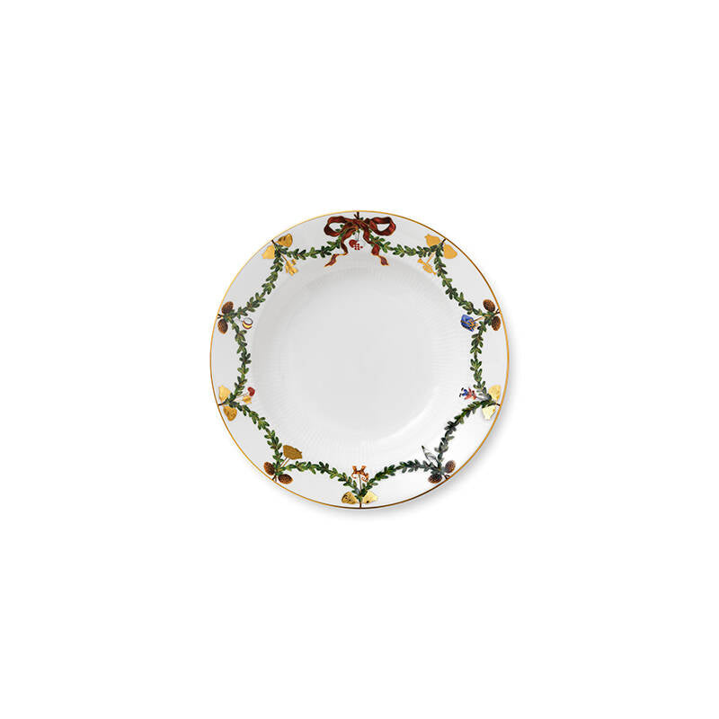Star Fluted Christmas Rim Soup Bowl 9.5"