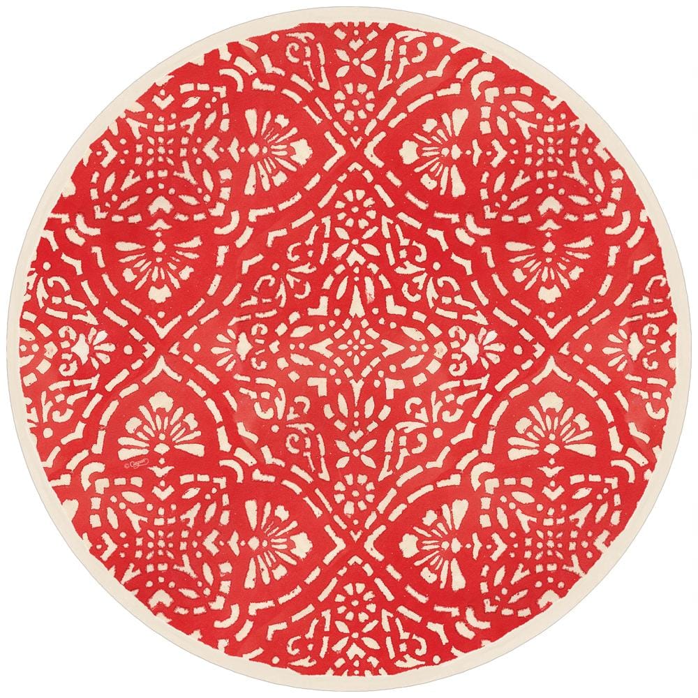 Annika Round Paper Placemats in Red, Set of 12