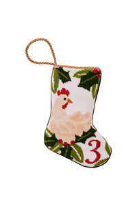 12 Days of Christmas Bauble Stocking, 3 French Hens