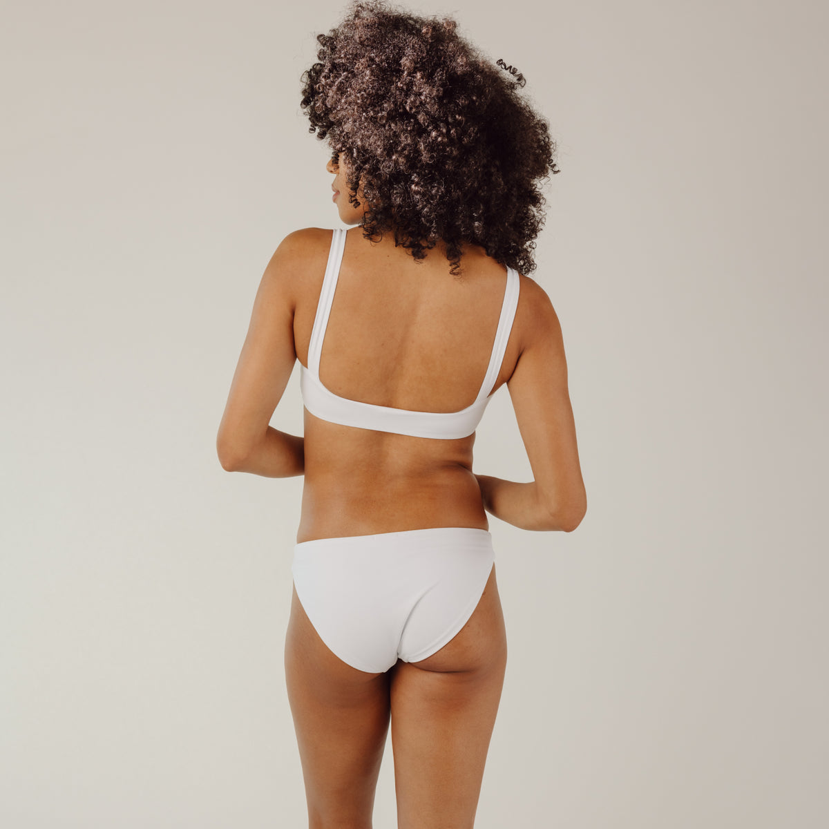 Women's White Low-Waisted Bikini Bottom