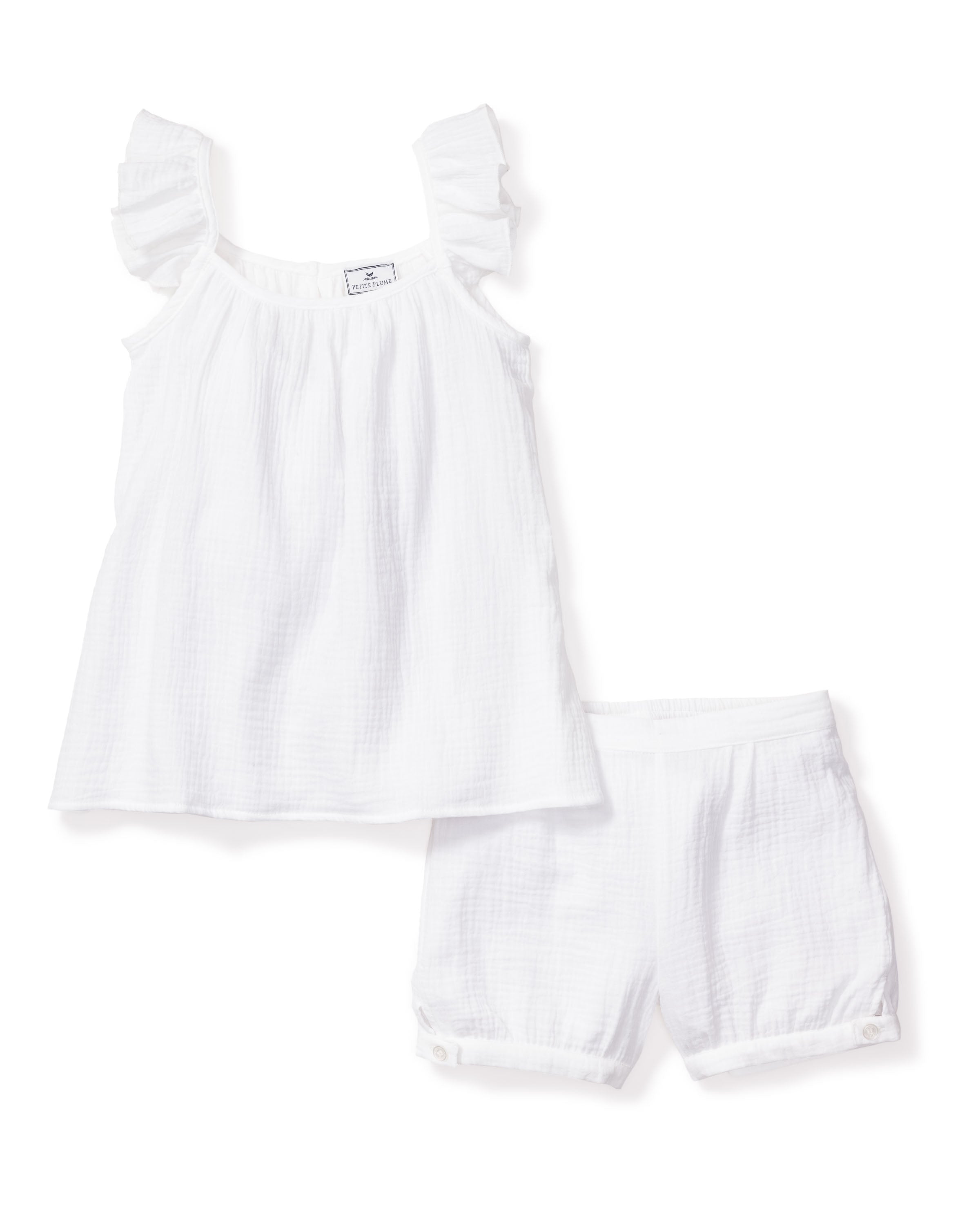 Children’s White Gauze Amelie Short Set