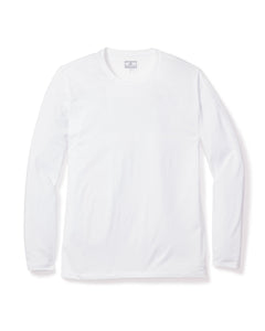 Pima Cotton Men's White Crew Neck Top