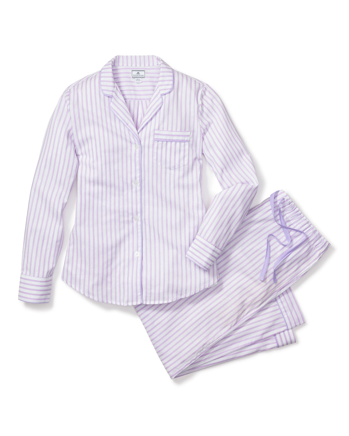 Women’s Lavender French Ticking Pajama Set