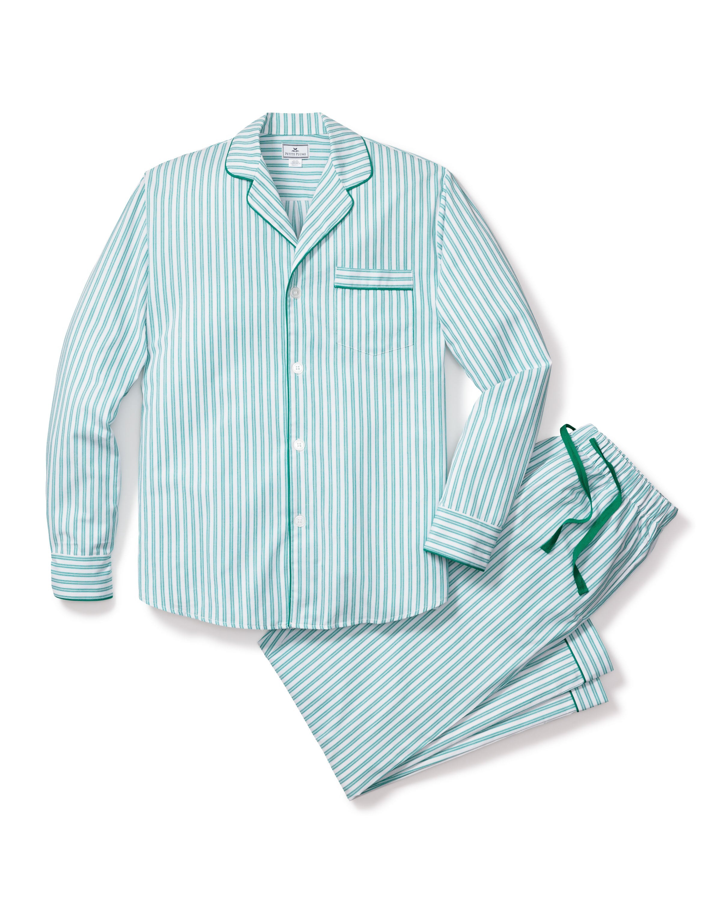 Men’s Emerald Ticking Pajama Set