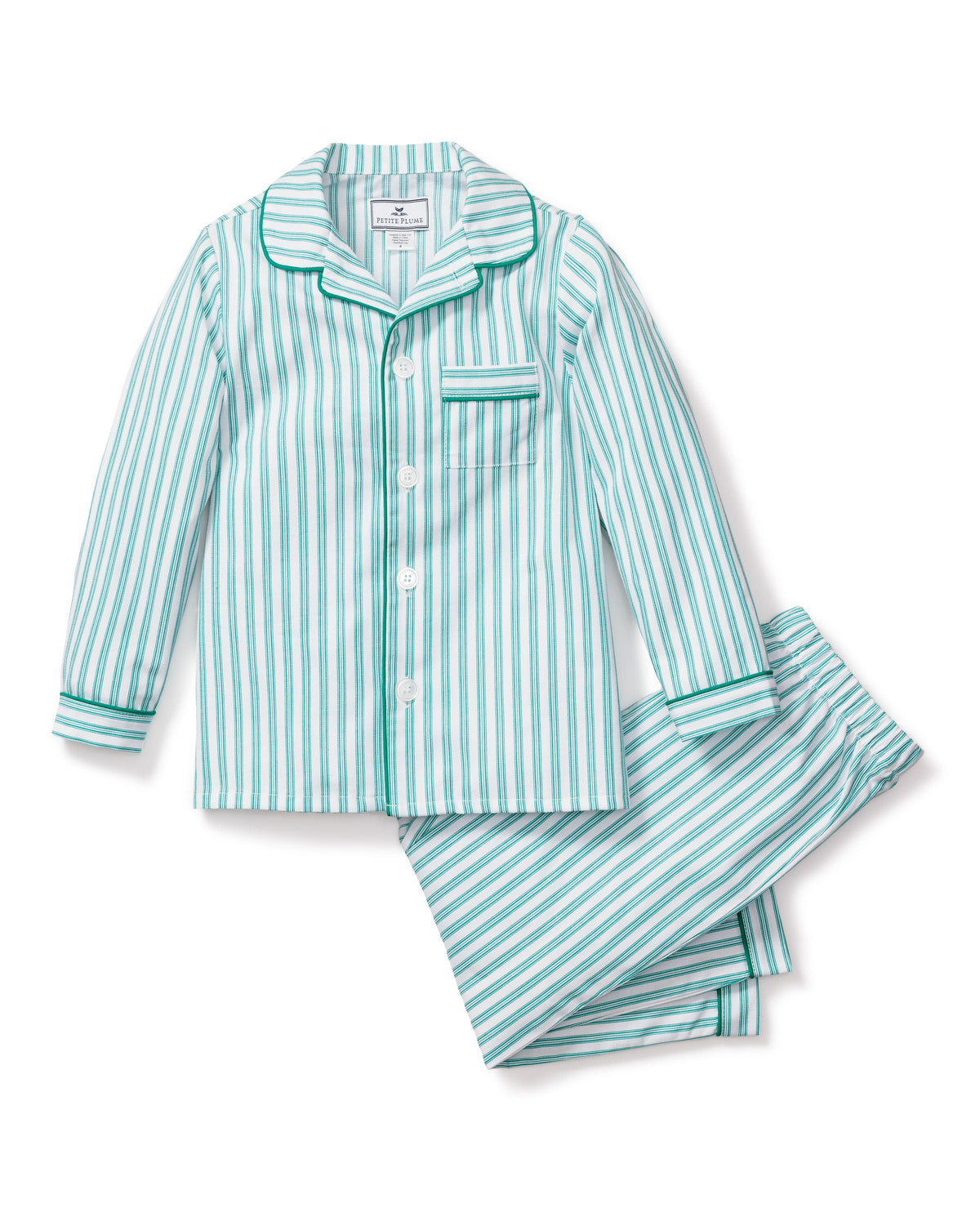 Children’s Emerald Ticking Pajama Set