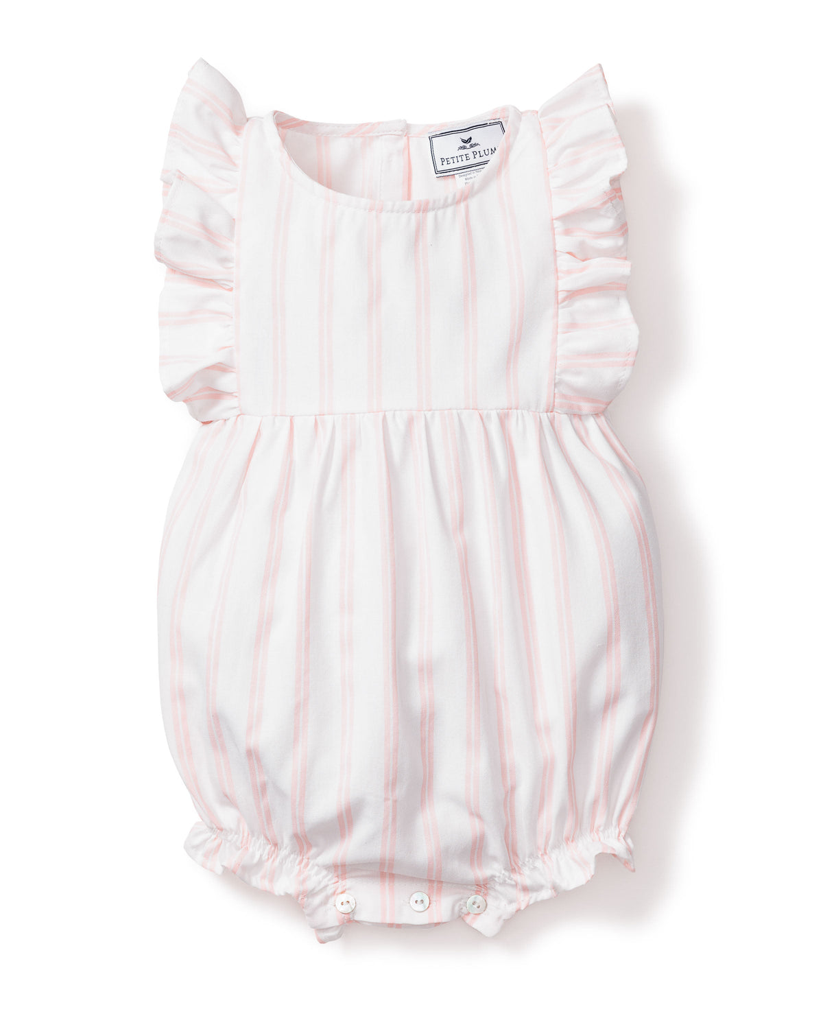 Children’s Pink and White Stripe Ruffled Romper