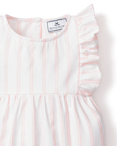 Children’s Pink and White Stripe Ruffled Romper