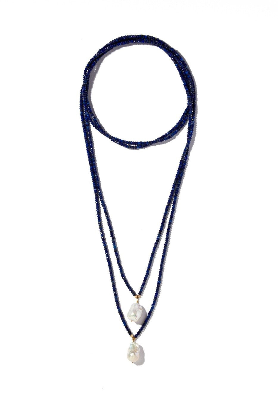 Lapis Double Strand Gemstone Lariat