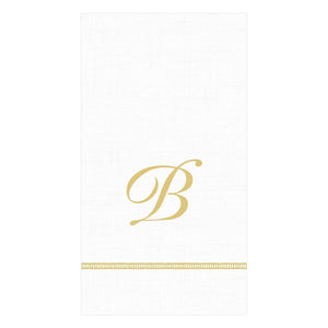 Hemstitch Script Single Initial Paper Guest Towel Napkins