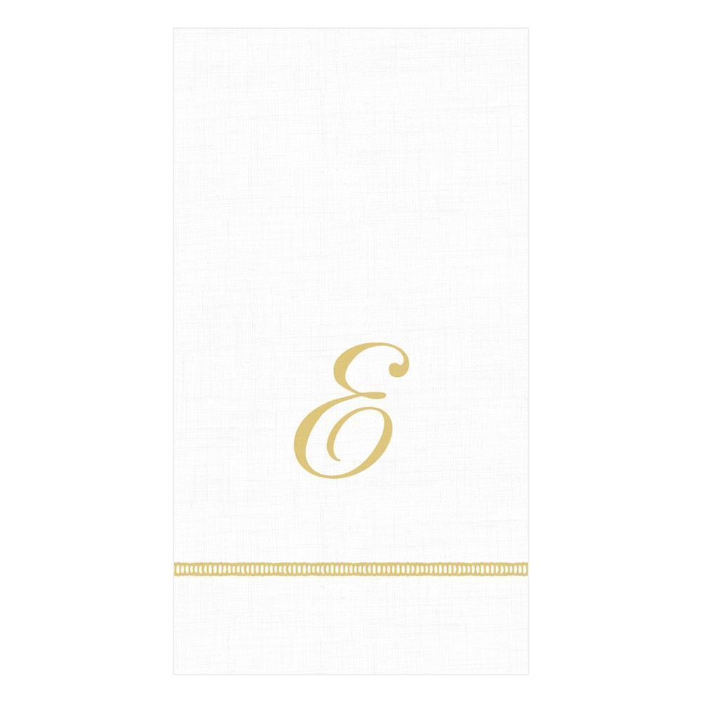 Hemstitch Script Single Initial Paper Guest Towel Napkins