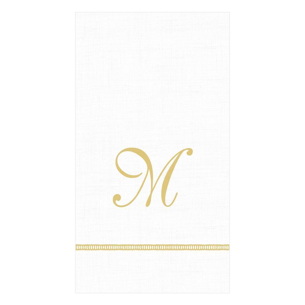 Hemstitch Script Single Initial Paper Guest Towel Napkins