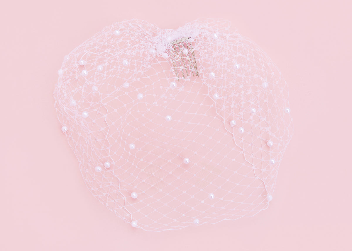 Bardot Pearl Birdcage Veil