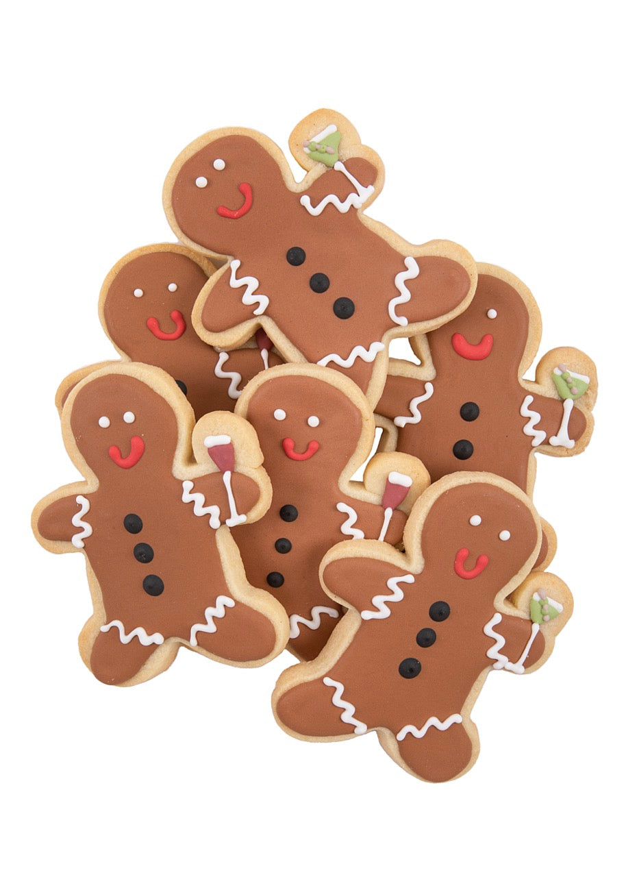 Party Gingerbread Men Sugar Cookies, Set of 6