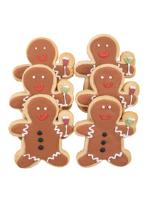 Party Gingerbread Men Sugar Cookies, Set of 6