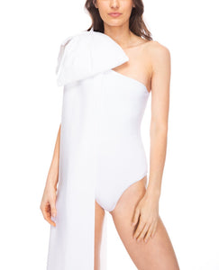 Milly White One-Piece With White Bow