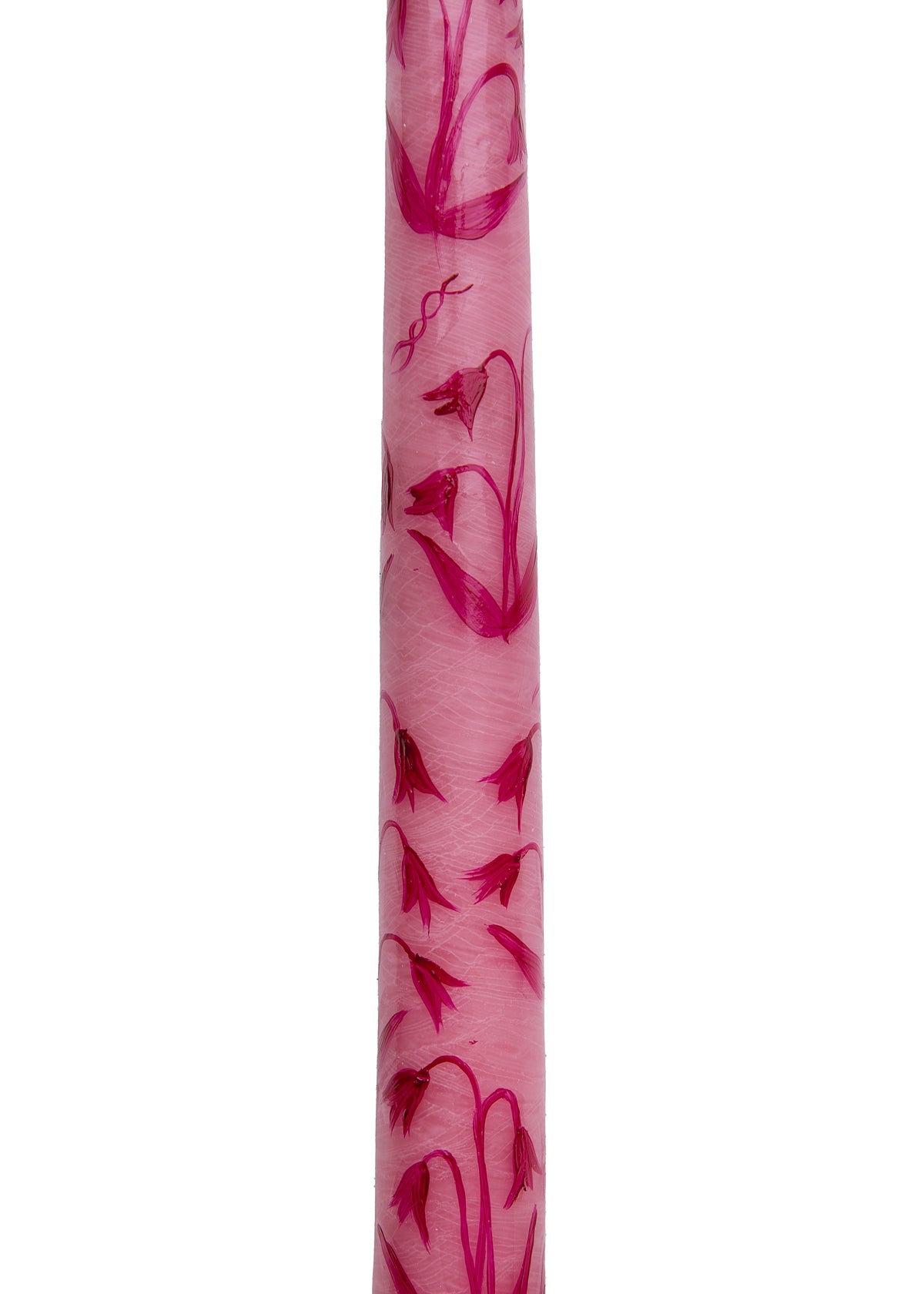 Pink Lily of the Valley Hand-Painted Taper Candles, Set of Two