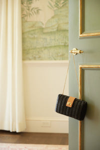 Lou Wicker Straw Clutch Bag