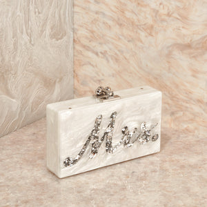 Slim Jean Mrs. Clutch in Silver Confetti